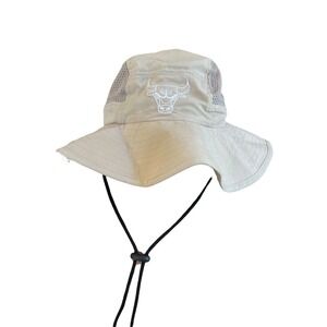 Chicago Bulls Vented Tan Bucket Hat Ultra Game  Official NBA‎ Sun Hat Fishing